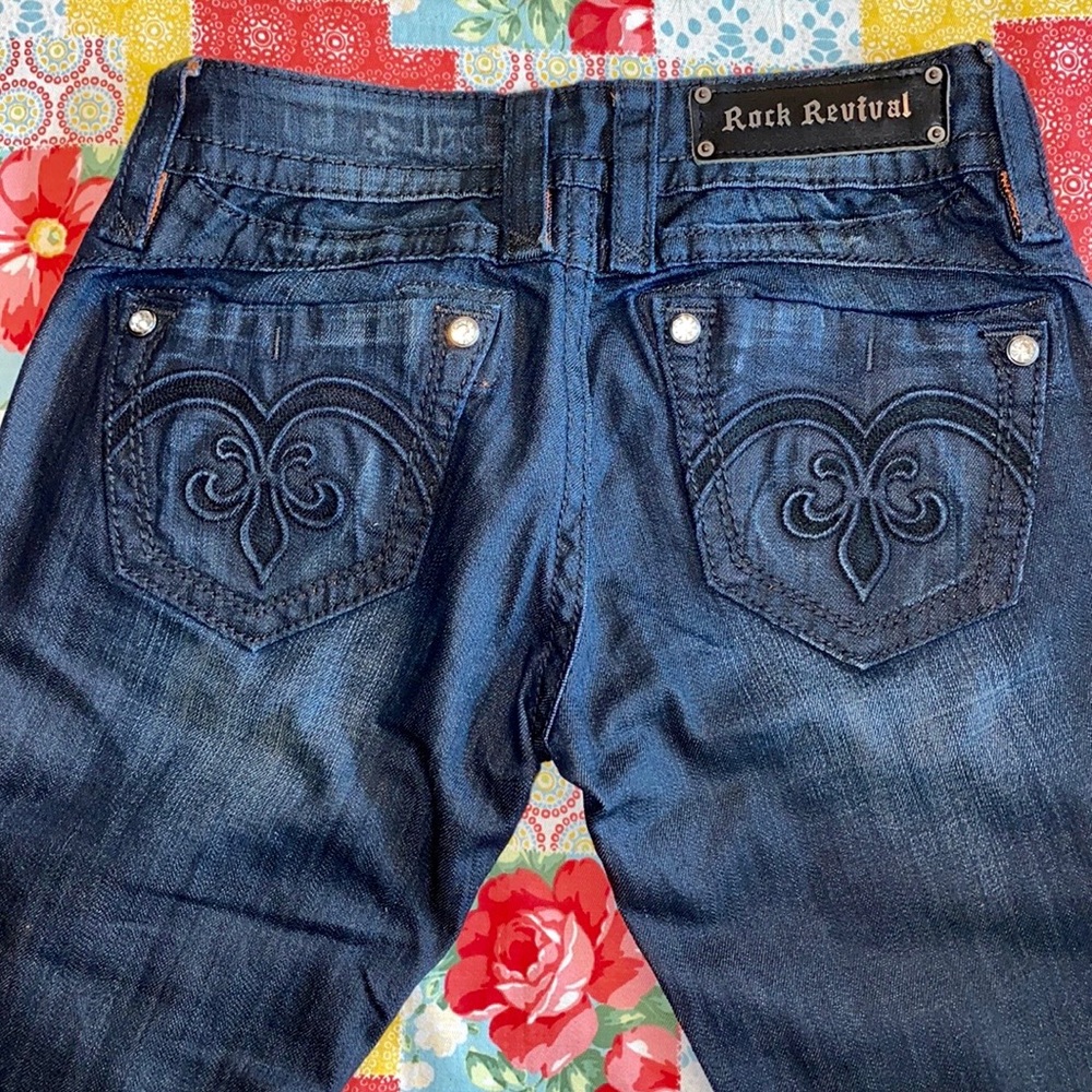 🍀 NWT! Raquel Rock Revival Boot Cut Jeans! - Picture 5 of 8